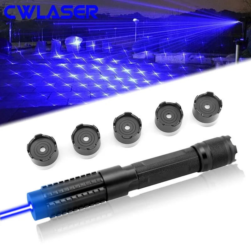 CWLASER 5 в 1 Мощность Фул 1500 МВт/3000 МВт реальные 450nm фокус Военная Униформа синий