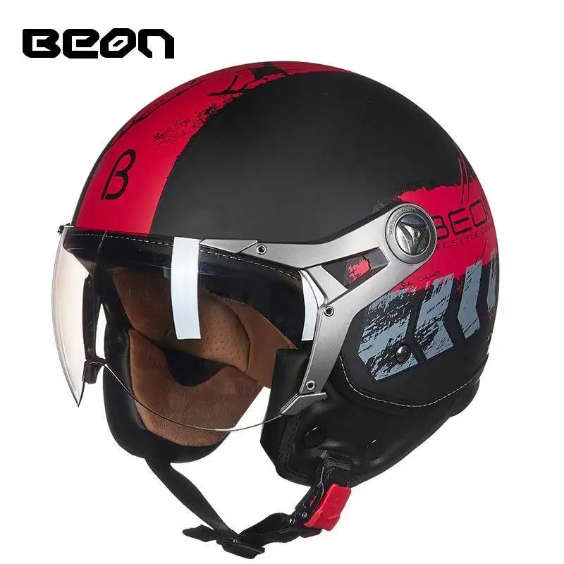 19 BEON B-100, Ретро стиль, мотоциклетный шлем, Ретро стиль, с открытым лицом, vespa casco capacete moto ciclistas, половина, мото шлемы - Цвет: 19