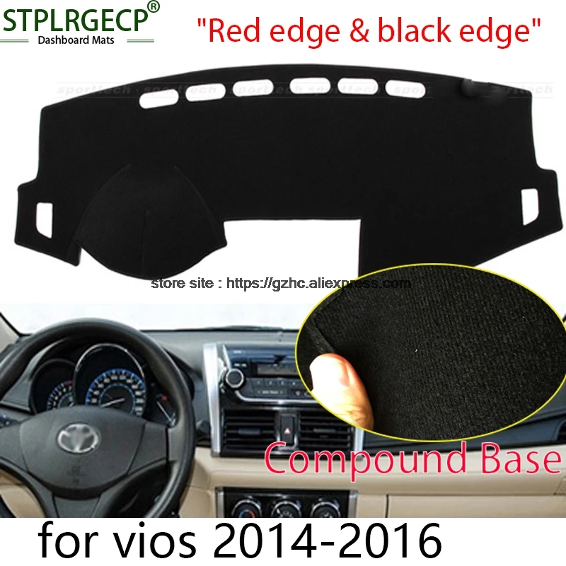 

StplrgeCP для toyota vios двухслойная Крышка для приборной панели автомобиля, Защитная Наклейка для защиты приборной панели
