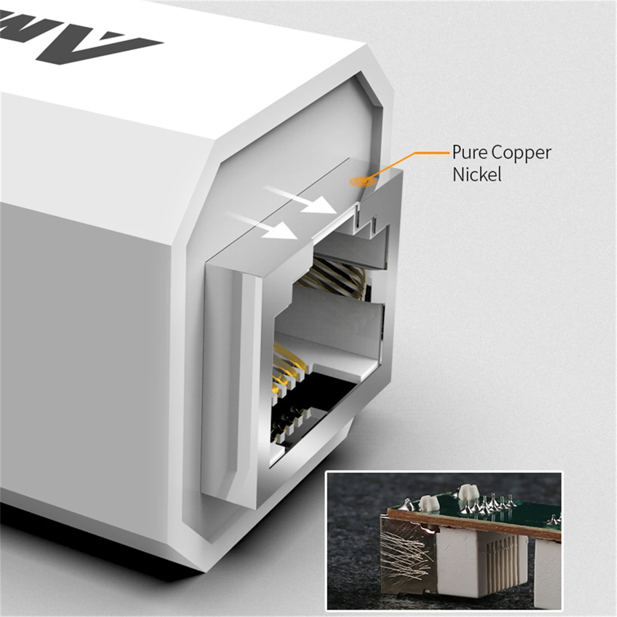 AMPCOM RJ45 разъем 8P8C Женский удлинитель LAN разъем адаптер Встроенный Cat7/Cat6/Cat5e Ethernet кабель