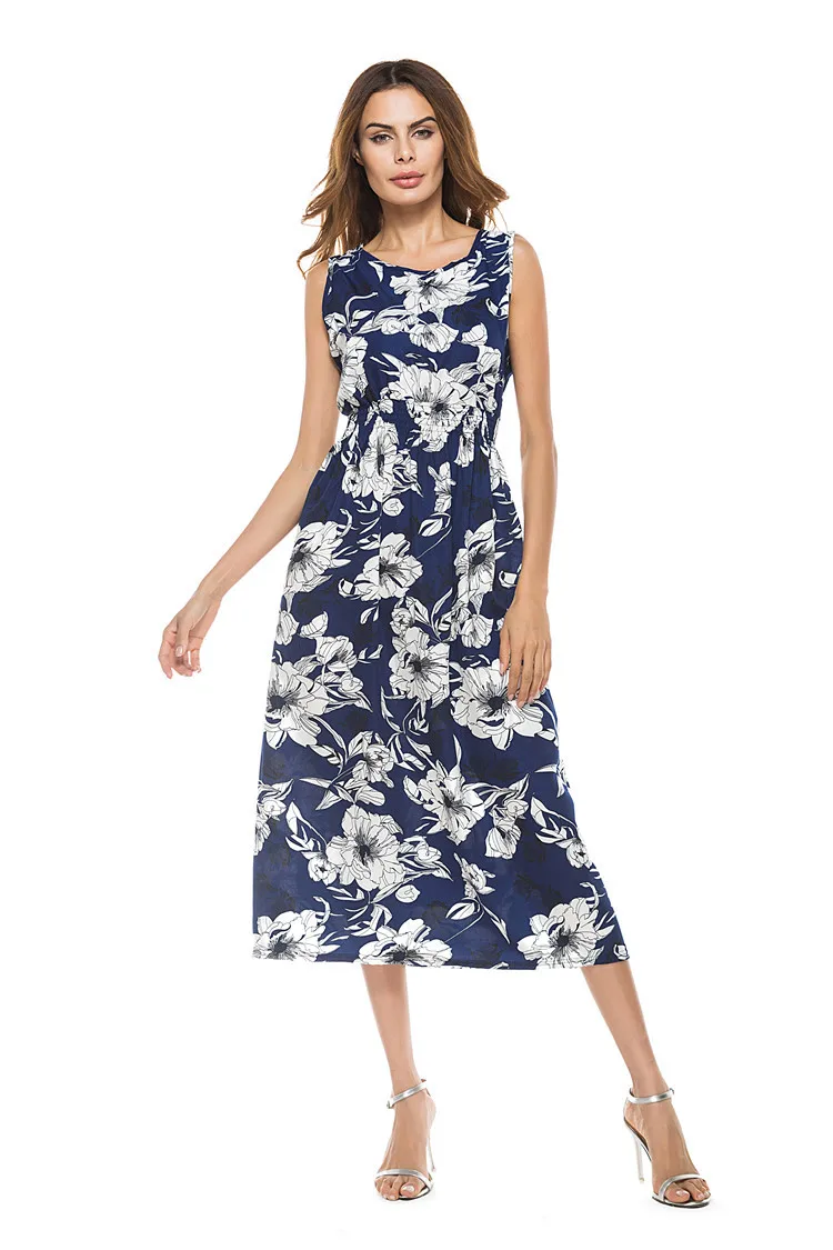 

Artfeel 2018 New Print Bohemia Holiday Style dress Women Boho Longuette Slim Summer Beach Vintage laddy Sleeveless Braces dress