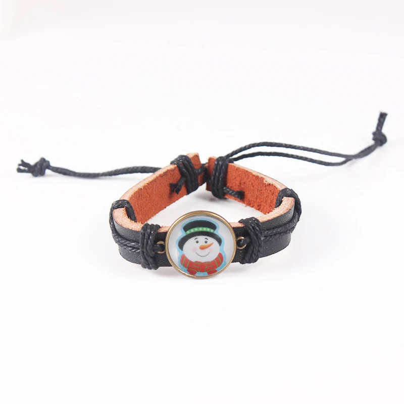 2017 новейший Рождественский Снеговик стеклянный кабошон регулируемый размер