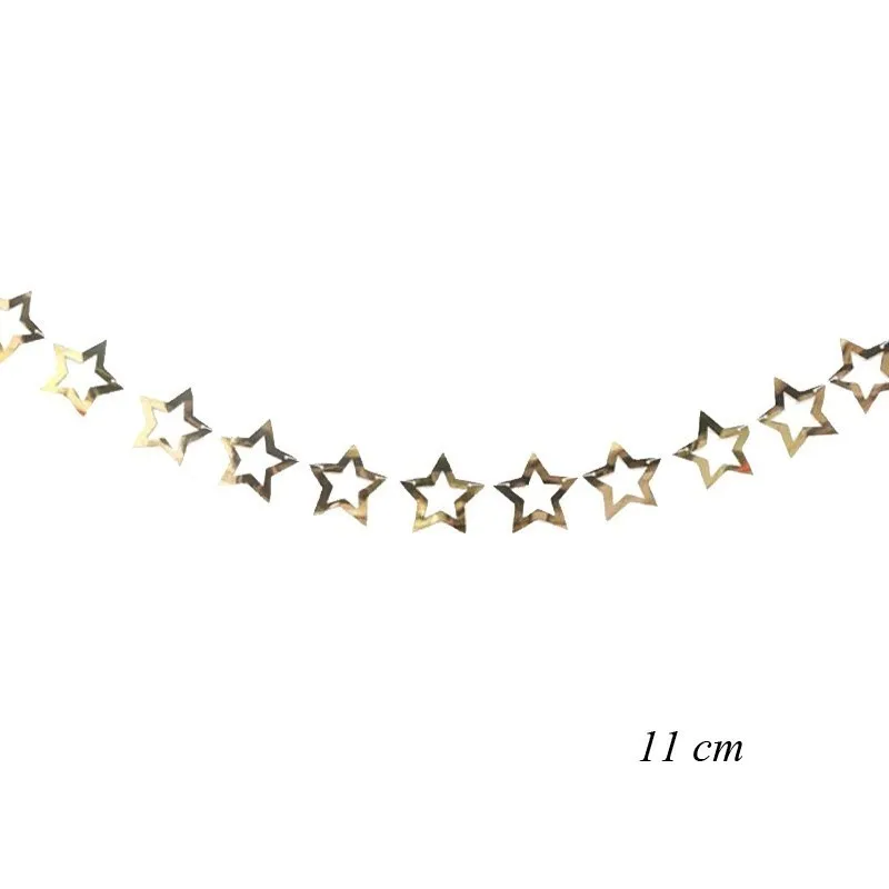 Gold Star 2 1 компл. Золото серебро звездный баннер блестящая бумага гирлянды сердце для детей детский душ с днем рождения Свадебная вечеринка украшения поставки - Цвет: Gold Star 2