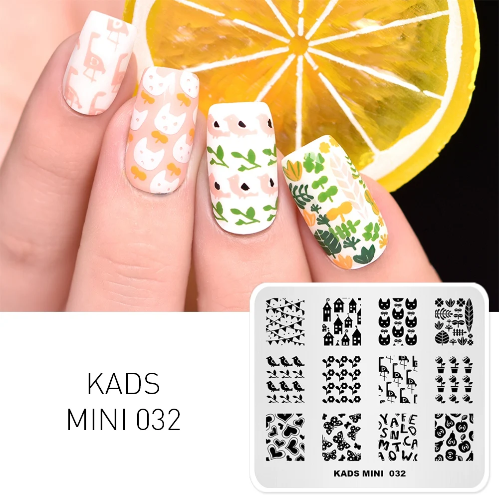 Шаблоны для дизайна ногтей KADS мин 032 шаблоны изображений с сердечком и буквами