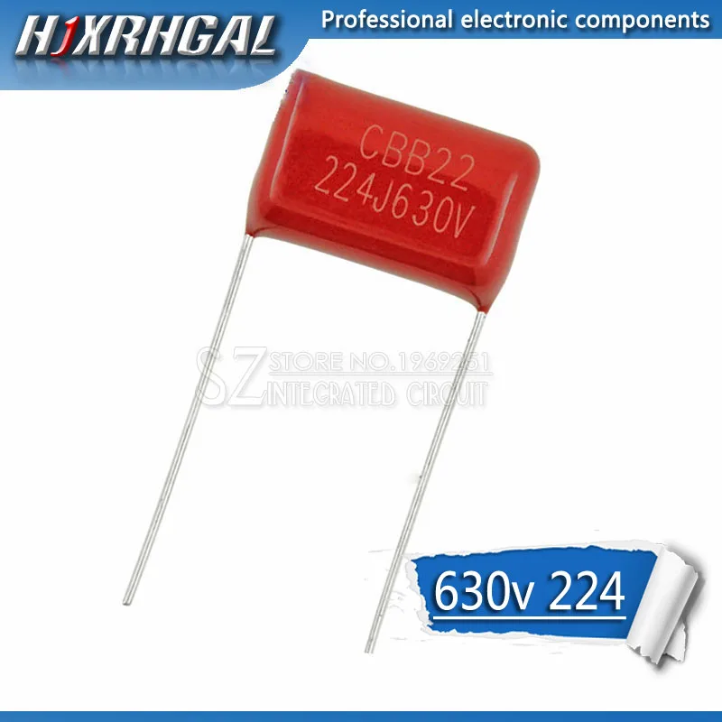 Полипропиленовый пленочный конденсатор hjxrhgal 630V224J 0 22 мкФ шаг 15 мм 224 630V 220nf CBB 10 шт. -