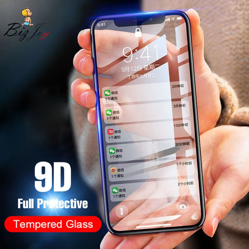 Топ 9D полное покрытие 9H закаленное стекло Защита для экрана iphone X 8 10 7 5 5s 5c SE 6 6s plus
