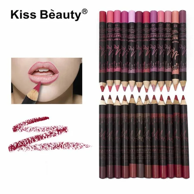 Водонепроницаемый 24 шт многоцветный карандаш для губ функциональный Макияж глаз