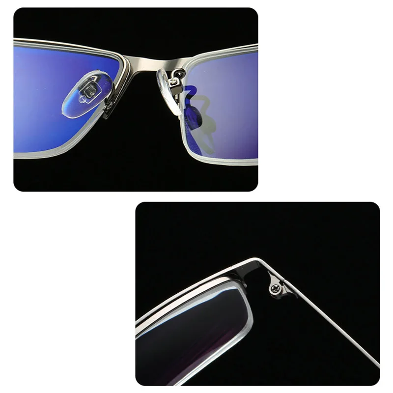 Near Short Sighted Distance Glasses Myopia Half Frame Alloy Blue Light Blocking Computer Eyeglass Business Style for Men Women | Аксессуары