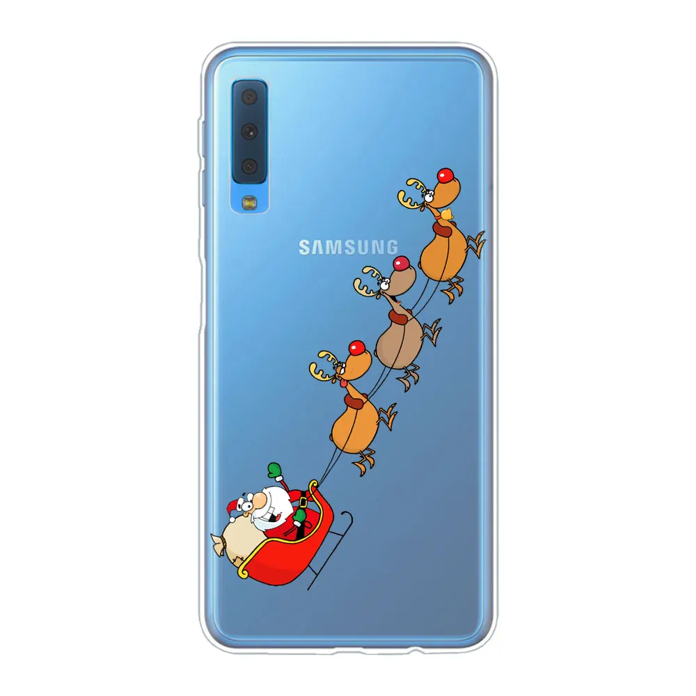 Год Рождество милый Санта Клаус Лось Снеговик телефон чехол для Samsung A50 A70 S10 S8 S9 Plus S7 A6 A9 A7 ТПУ силиконовый чехол - Цвет: TPU D1416