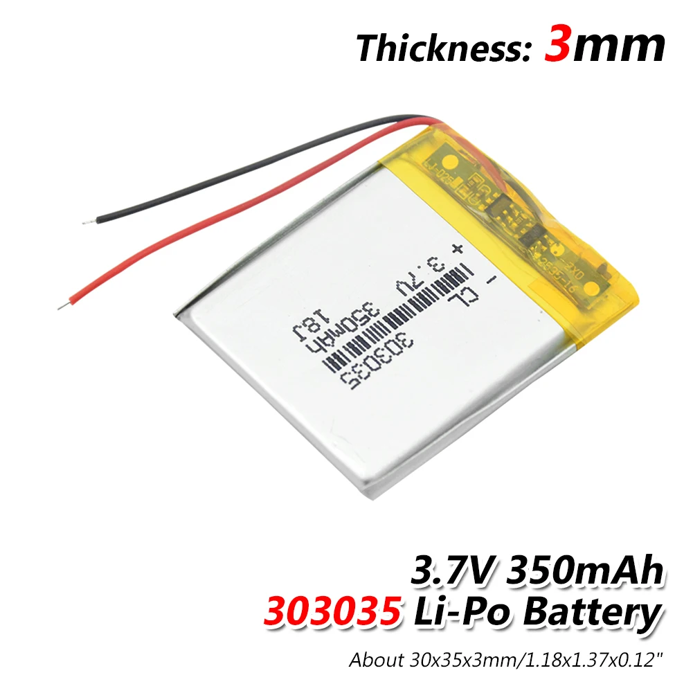 1/2/4x303035 3,7 v 350mAh литиево-ионная литий-полимерный аккумулятор Батарея PCM защищенный селфи-Палка с вождения Регистраторы локатор радио литий-полимерный аккумулятор