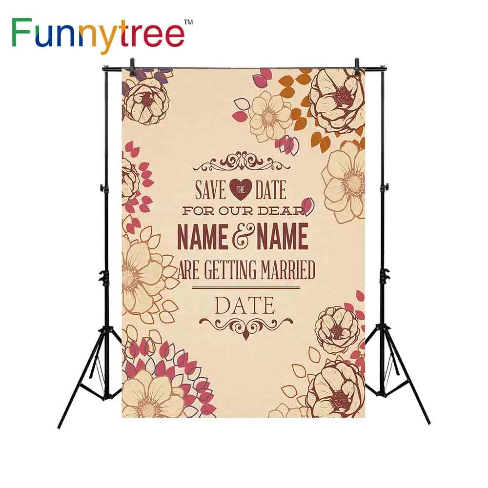 

Funnytree photography wedding theme background love flowers classical vintage save the date getting married fantasy backdrops