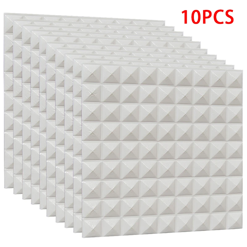 White 10 шт. пенопластовые 3D кирпичные настенные наклейки Самоклеящиеся DIY обои плитка настенные наклейки для панели фон Декор для спальни - Цвет: White