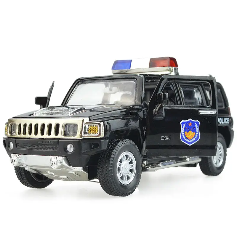 Полицейская Автомобильная игрушка из сплава машина hummer H3 Модель полицейской