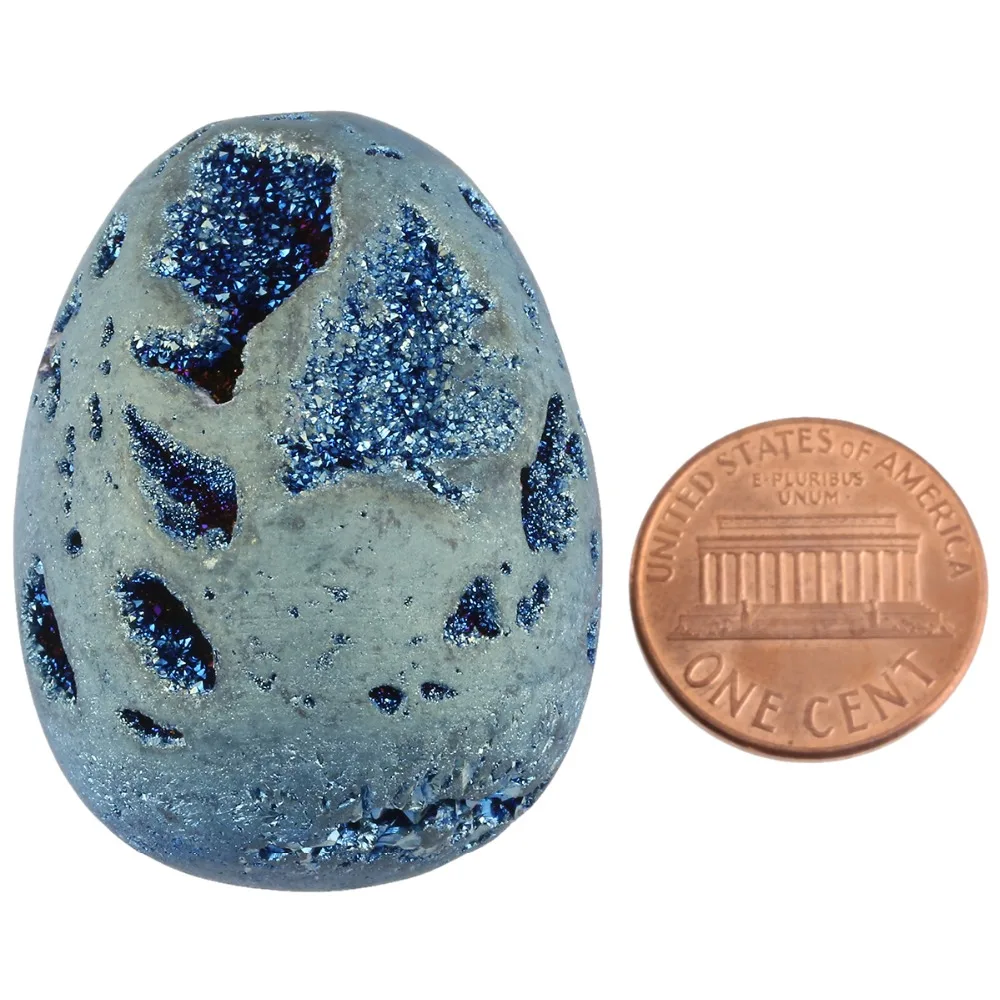 TUMBEELLUWA светло-синее титановое покрытие Druzy Geode Sphere Кристальный кварцевый Агат