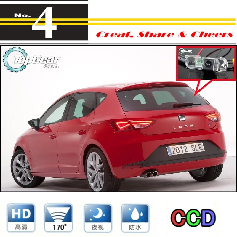 

For SEAT Leon 1P 5F MK2 MK3 2006 ~2014 Car Camera High Quality Rear View Back Up Camera For PAL / NTSC For TG Tuning | CCD + RCA