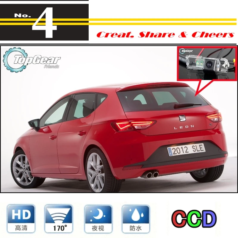 Камера заднего вида для SEAT Leon 1P 5F MK2 MK3 2006 ~ 2014 камера PAL / NTSC тюнинга TG CCD + RCA |