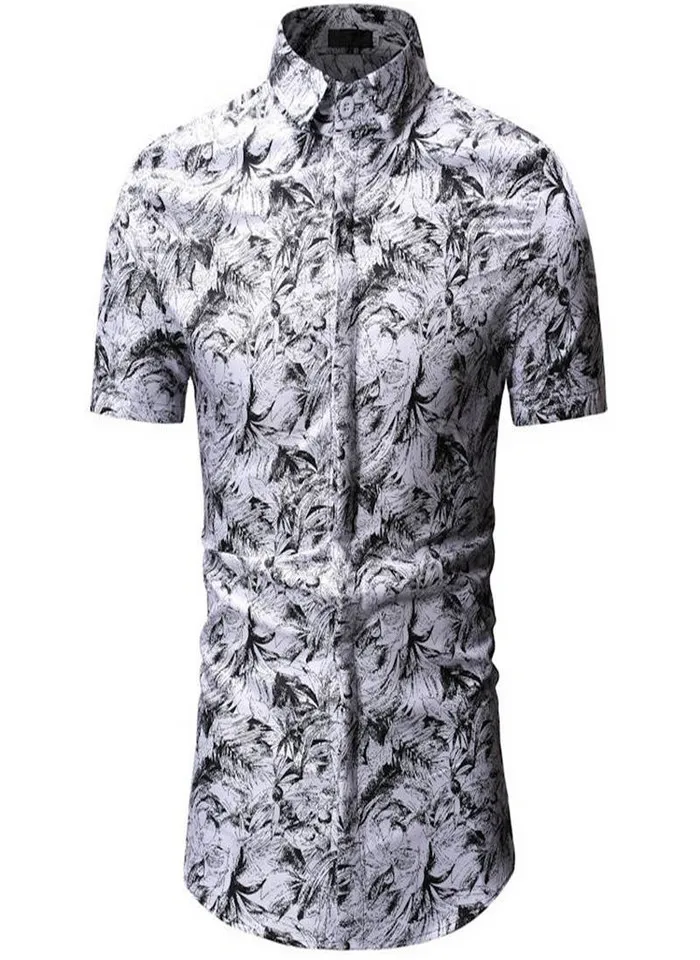 Мужские рубашки, новинка, Летний стиль, с принтом, Пляжная гавайская рубашка, мужская повседневная гавайская рубашка с коротким рукавом, Chemise Homme, Европейский Размер 3XL