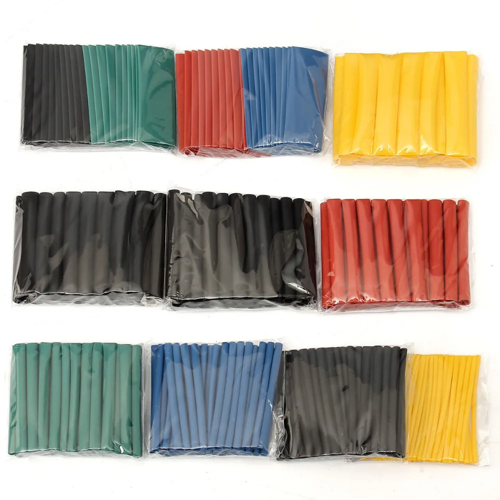 Assorted Polyolefin 2:1 Heat Shrink Tubing Tube Wire Cable Sleeve 5 Colors 8 Size Halogen-Free Heatshrink Tubes 280pcs/lot | Обустройство