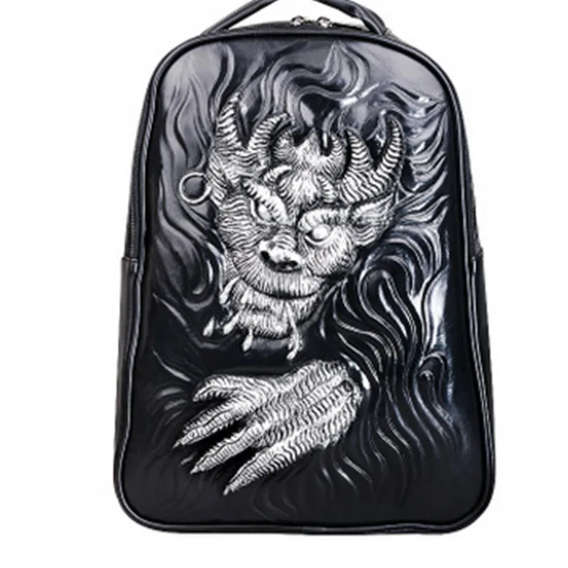 Мужской водонепроницаемый рюкзак с 3d тиснением принтом в виде дракона|backpack punk|men