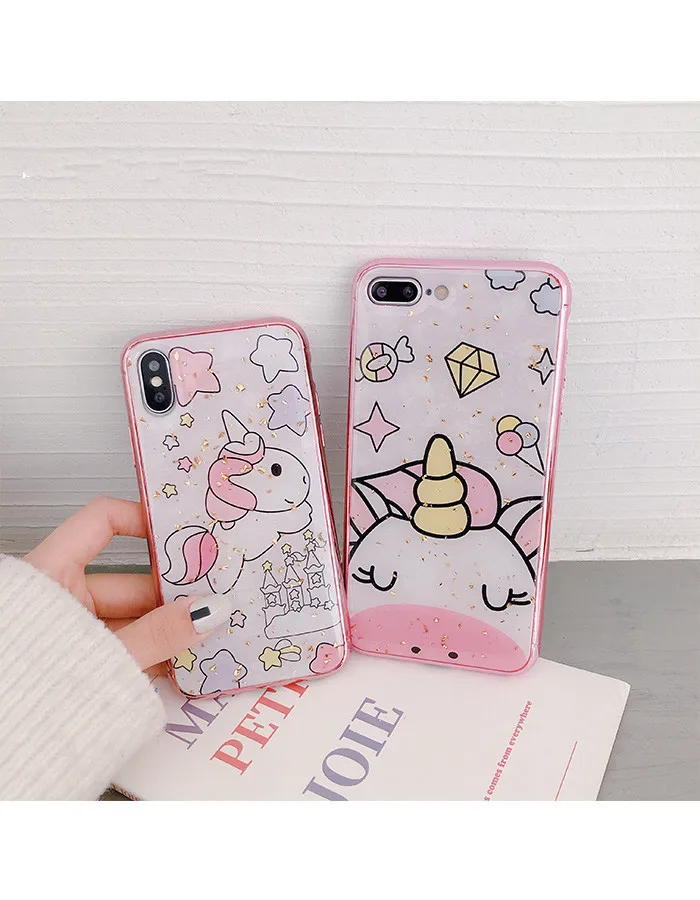 3D роскошный дизайнерский мультяшный милый Единорог чехол для iPhone X XS MAX XR 8 7 6 S Plus
