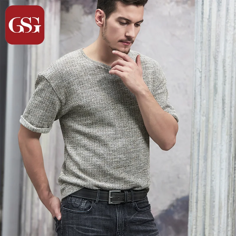 Мужские кожаные ремни GSG с пряжкой язычком модные широкие ручной работы