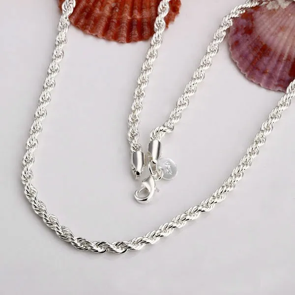 Cn4 2mm Chain Necklace Wholesale Lots Fashion Jewelry S925 Sterling Silver color Necklaces | Украшения и аксессуары