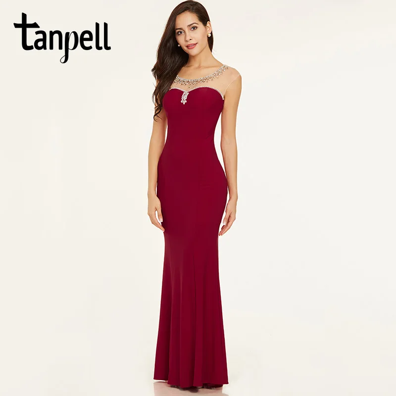 Tanpell, элегантное вечернее платье с бусинами, красное платье с короткими рукавами, прямое платье длиной до пола, недорогое женское вечернее платье с открытой спиной