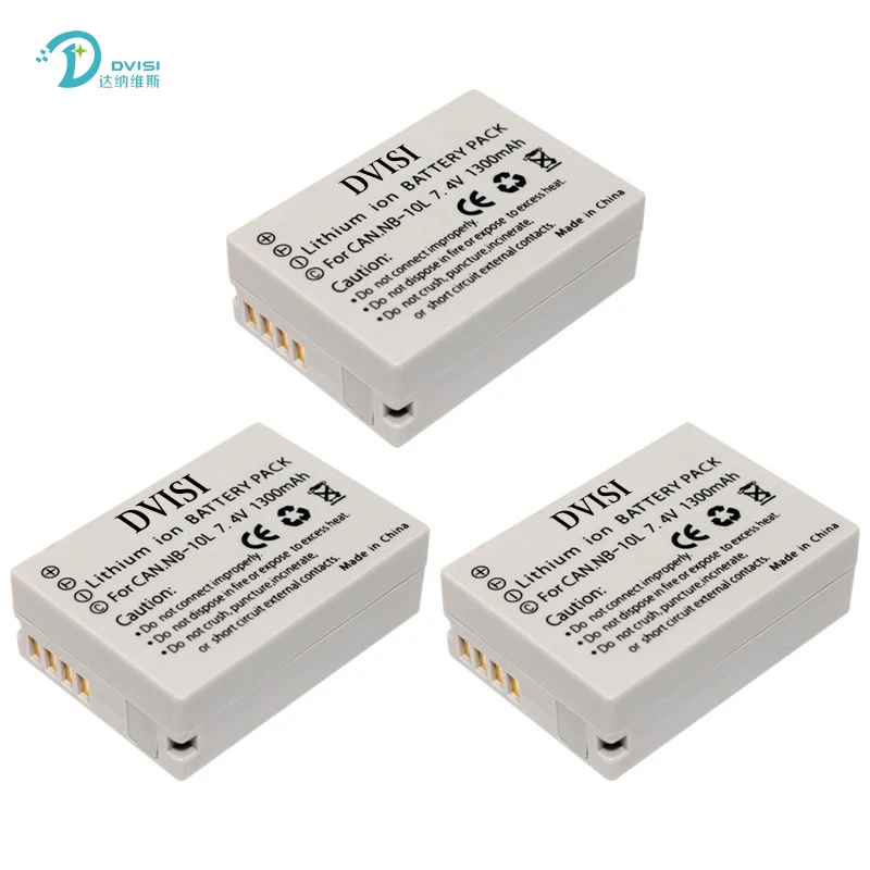 DVISI 2 шт./лот 7 4 V 1300mAh Цифровая камера Аккумулятор NB 10L NB10L для Canon G1X G15 G16 SX40HS SX50HS SX60HS