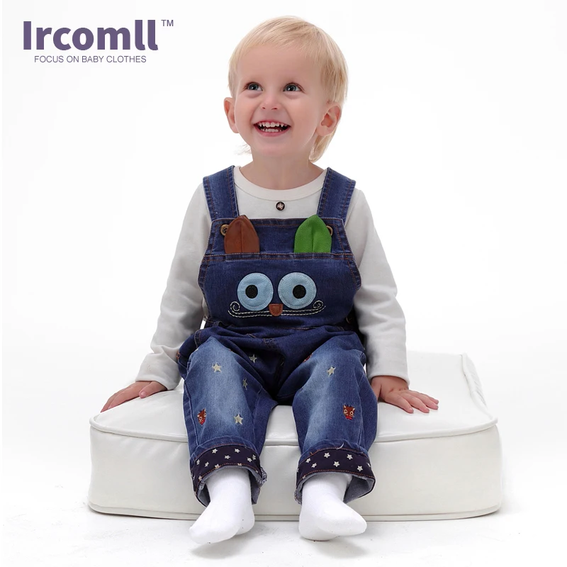 Комбинезон для малышей в стиле унисекс весенний джинсовый комбинезон с животным