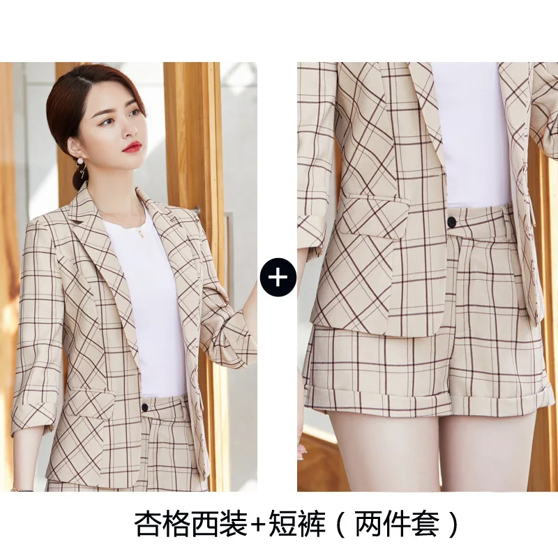 Jacket pants Корейская версия небольшой костюм женский весна и лето повседневные шорты костюм, пиджак в клетку женский короткий параграф - Цвет: Jacket pants