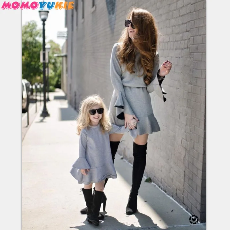 

Mommy and Me Family Look Mother Daughter Dresses cotton A-line pleated Mom and Daughter Dress Clothes Kids Parent Child Outfits