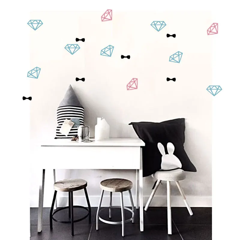 Художественные DIY настенные наклейки с бриллиантами для домашнего декора