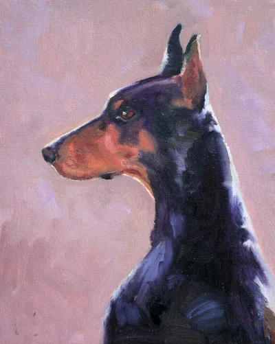 

2020 TOP dog ART painting - Doberman dog OIL painting---100% handpainted art 36 "-- accept custom dog painting