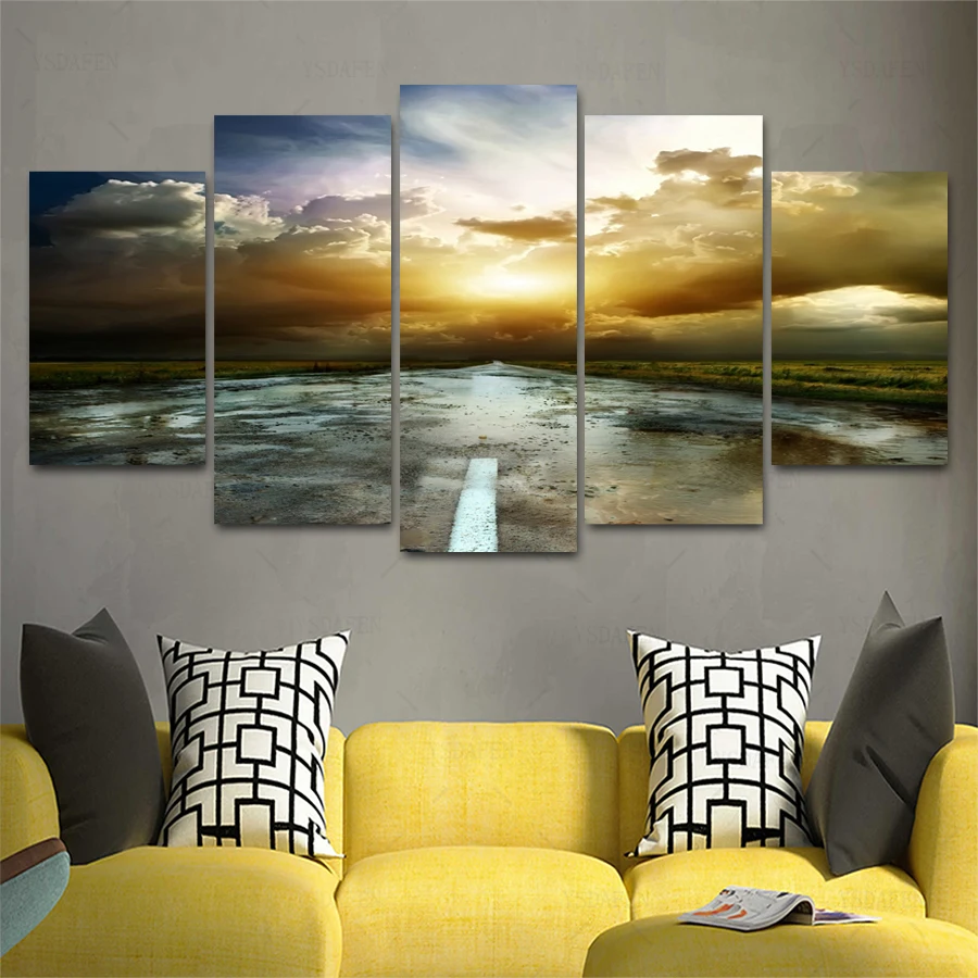 

HD print olieverf Film modulaire foto Scenery poster kind room decor woondecoratie 5 stks canvas art z486