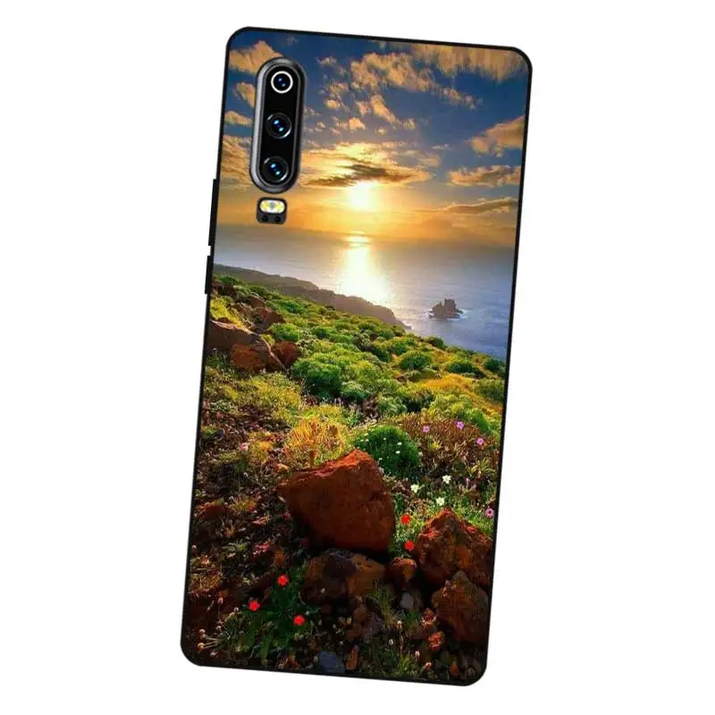 P138 Natural Black Silicone Case Cover For Huawei P8 P9 P10 P20 P30 Lite Pro P Smart Plus 2017 2019 |