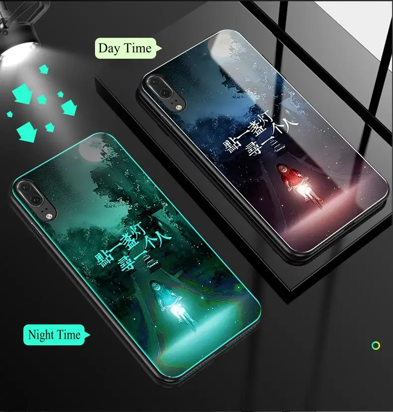 6 Чехол из закаленного стекла для huawei Honor 10 9 8 Honor 8X Max 7X, светящийся противоударный чехол для huawei Honor V10 V9 V8 7C 7A Pro - Цвет: 6