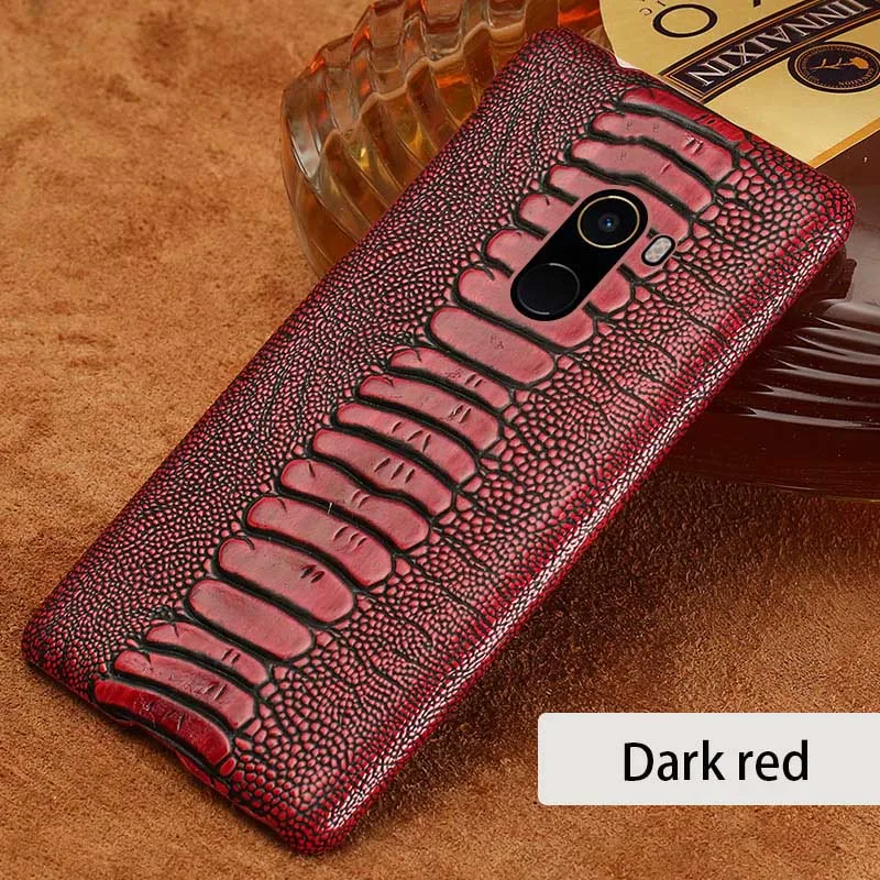 Dark red Чехол для телефона для Xiaomi mi 5 6 8 A1 A2 lite Max 2 3 mi x 2 S 3 Чехол страуса стопы Texure чехол для Redmi версия 4 4A 4X5 5A плюс Чехол - Цвет: Dark red