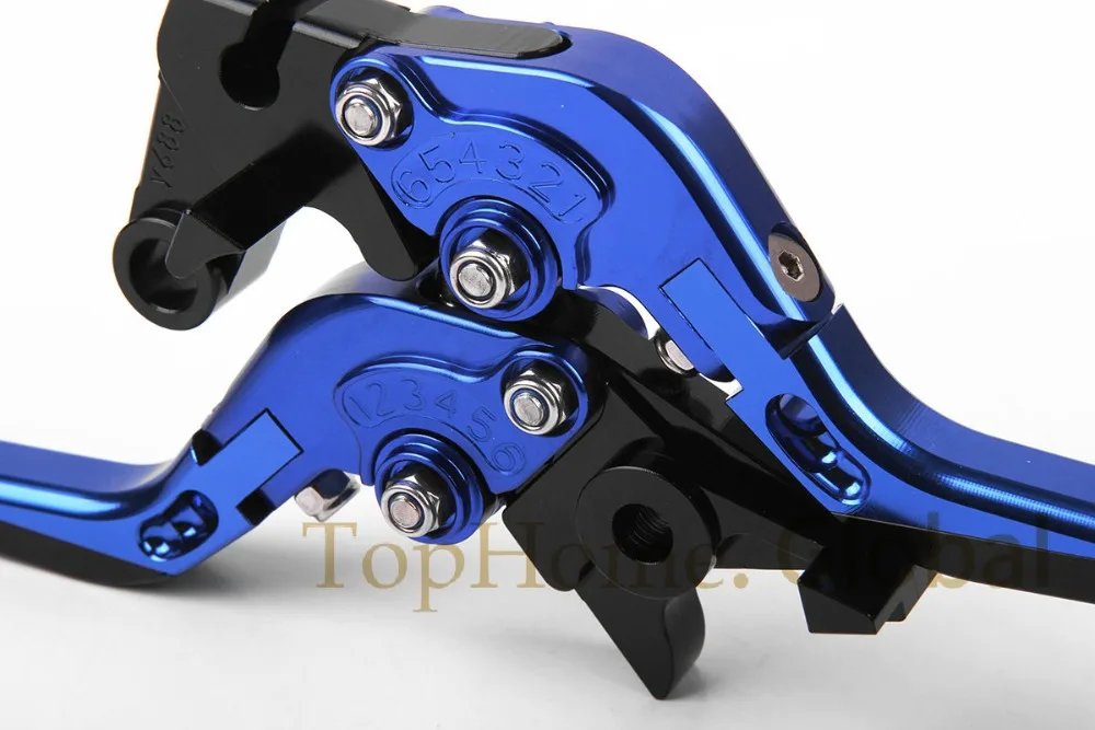 ЧПУ Складные и выдвижные рычаги тормозной муфты для YAMAHA YZF R1 2004 2008 синий/черный 2005