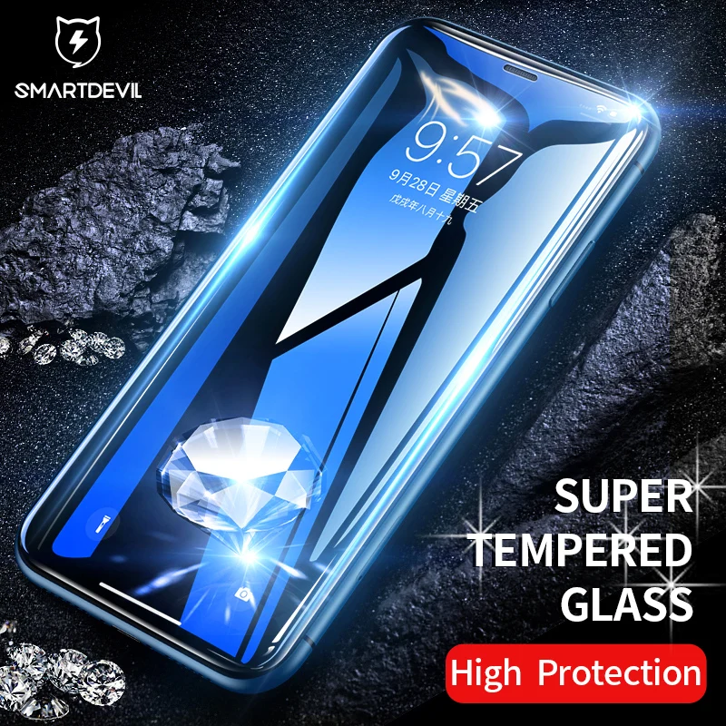 Закаленное алмазное стекло SmartDevil для iPhone XS Защитная пленка экрана X XR Max защитное