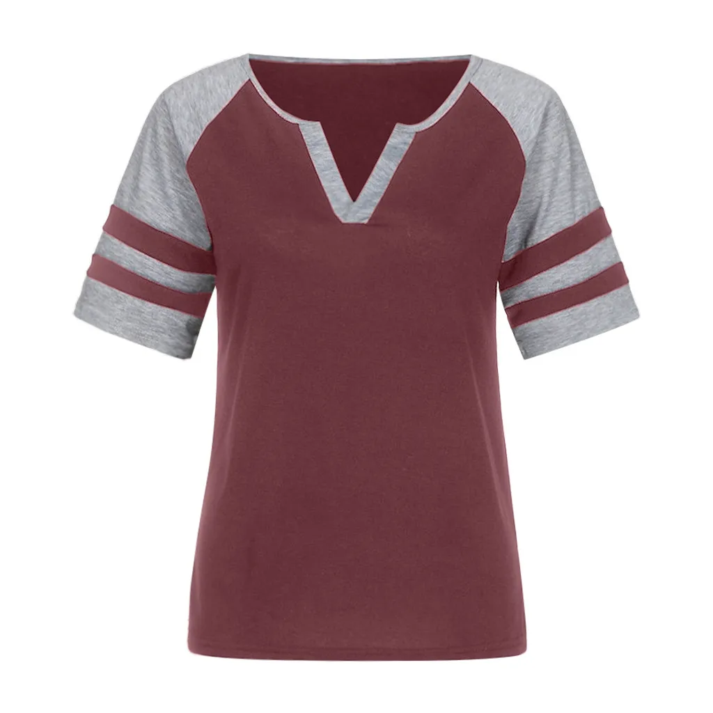 SAGACE Summer blouses woman 2019 plus size Women Casual Lady V-Neck Striped Short Sleeve Blouse Shirt Top | Женская одежда