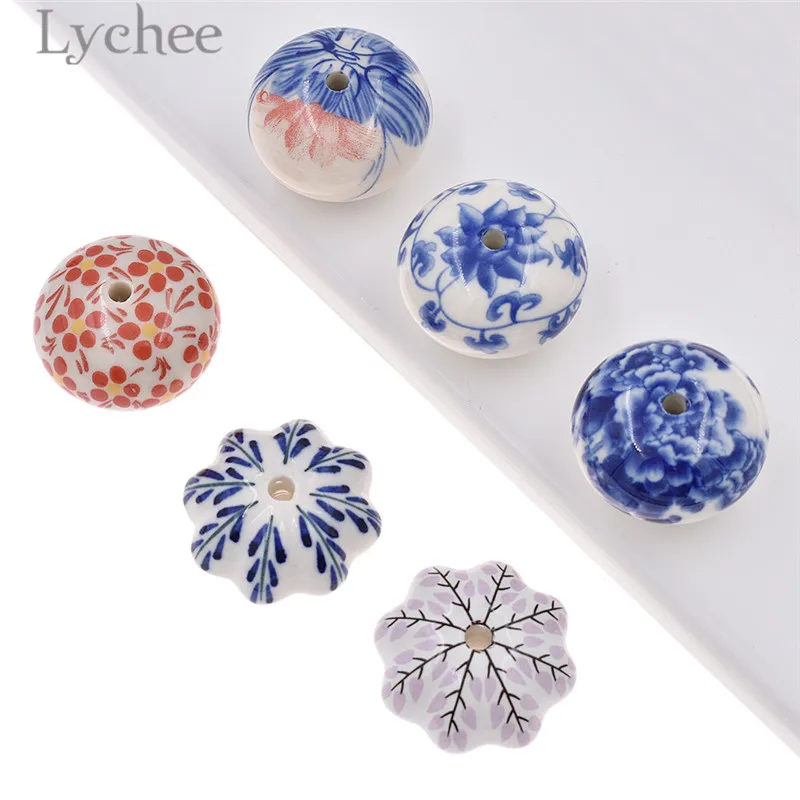 Lychee китайский стиль синий и белый фарфор выдвижной ящик цветочный узор Шкаф