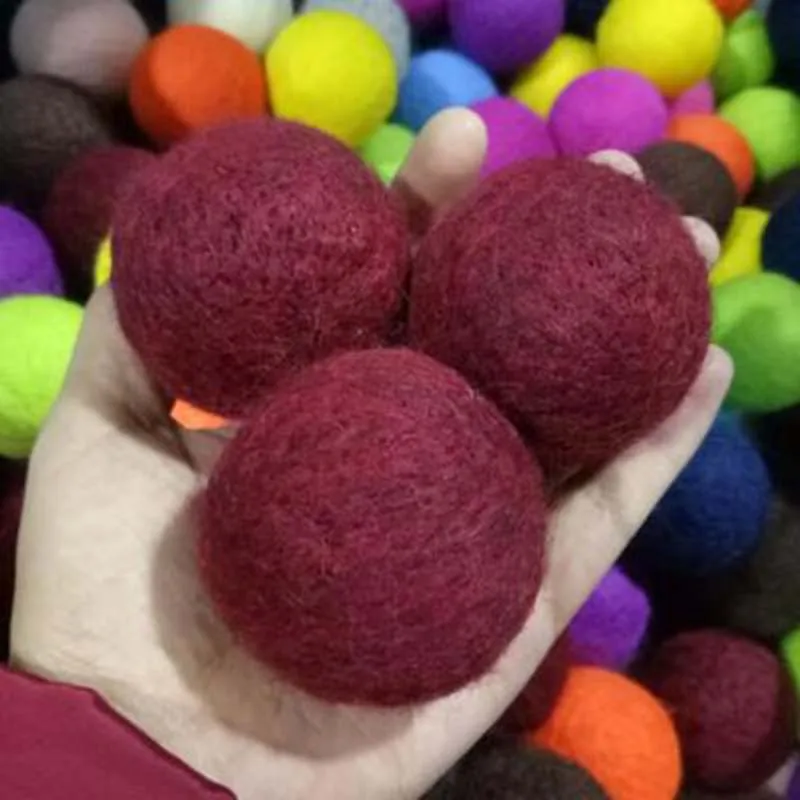 2 шт./компл. войлочные сапожки с круглым носком Шерсть Войлок шары Pom Poms смешанные Цвет, 20 Цвета 50 мм Диаметр