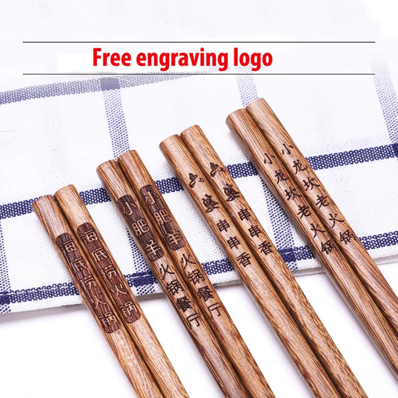 Upors 100Pairs Chopsticks Chinese Natural Wood Chop sticks Korean Handmade Reusable Sushi Set Wholesale Custom logo | Дом и сад