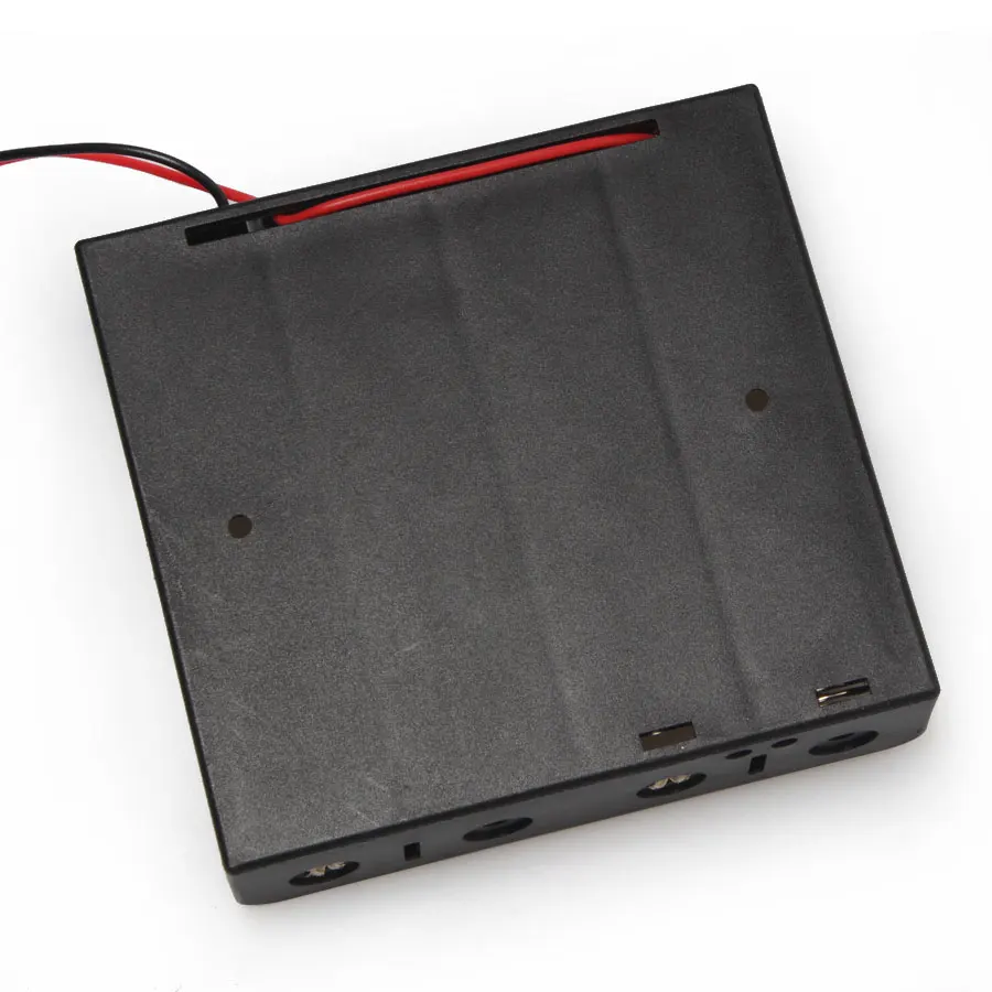 

100PCS/lot Wholesale Plastic Battery Storage Case 4 x 18650 Box Holder/Box Black With Wire For Soldering Connecting