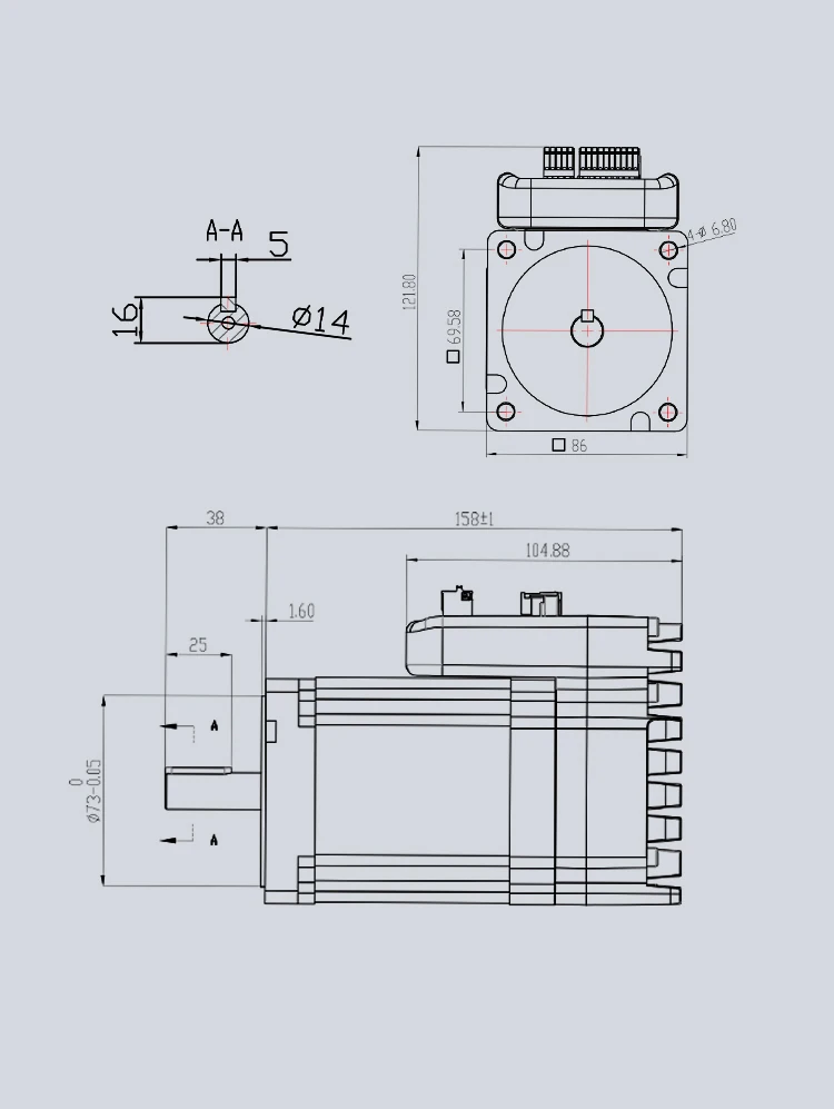 JMC продукт 440W 48V Встроенный серводвигатель переменного тока 1.4N.m, IHSV86-30-44-48