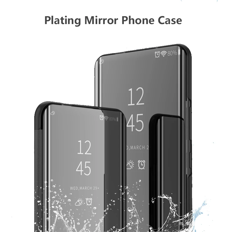 Для Huiawei P Smart 2019 чехол искусственная кожа и пластик металлизированный зеркальный