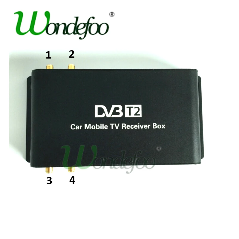 Автомобильный 4 антенный DVB-T2 180-200 км/ч, 4 чипа DVB T2, Автомобильный цифровой ТВ-тюнер HD 1080 P, ТВ-приемник DVBT2