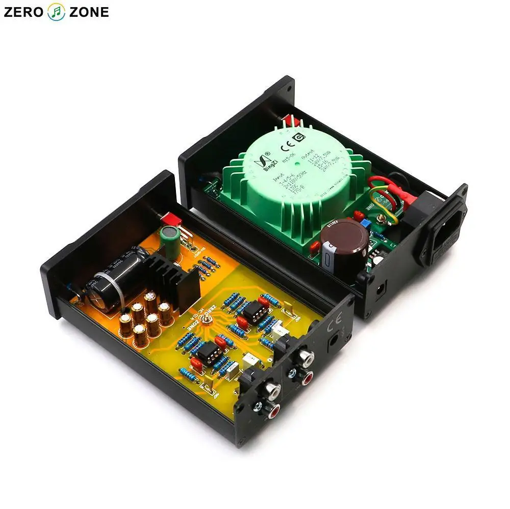 HC-01A HIFI Stereo MM RIAA Phono Amplifier / phono Amp + Linear Power Supply 24V output and display color - BLUE | Электроника
