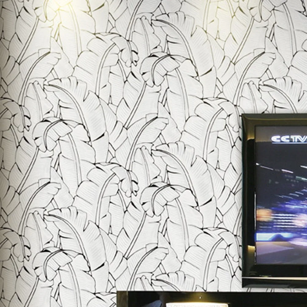 

beibehang wallpaper 3d on the wall Modern plant deerskin wallpaper 3d embossed banana leaf wallpaper roll papier peint mural 3d