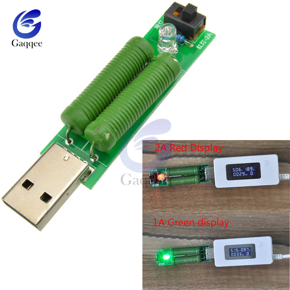 USB резистор dc электронная нагрузка с переключателем регулируемый ток 5 в 1A/2A/3A